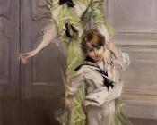 乔瓦尼 波尔蒂尼 : Portrait of Madame Georges Hugo and Her Son, Jean